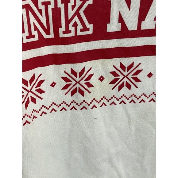 Victoria’s Secret PINK Shirt XS Red White Pink Nation Holiday Long Sleeve Top.‎ - Picture 4 of 8